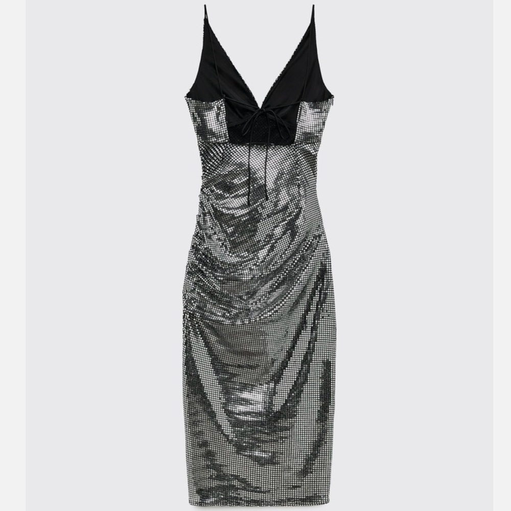 Zara Metallic One Shoulder Dress - Picture 13 of 14